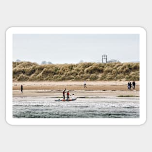 People enjoying Beadnell Beach - Northumberland, UK Sticker